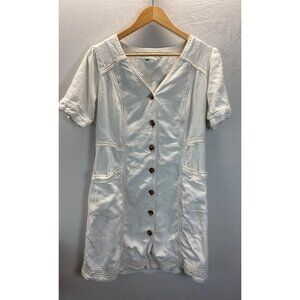 Pilcro & the Letterpress Anthropologie Denim White Button Front shirt‎ Dress 16W
